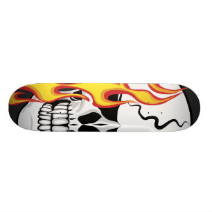 Flammande skalle skateboard bräda 21,5 cm
