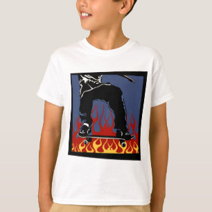 Flammande Skateboardt-skjorta Tee Shirt