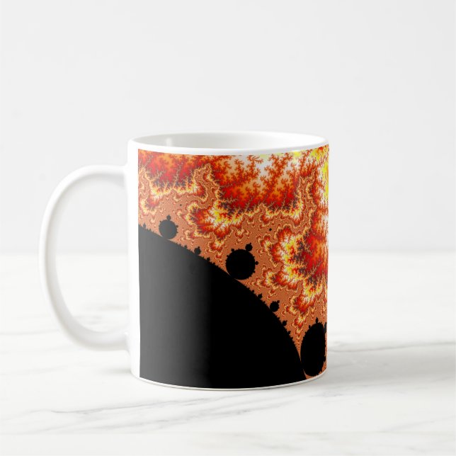 Flammande sol - Fractal Kaffemugg (Vänster)