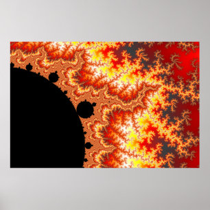 Flammande sol - Fractal Poster