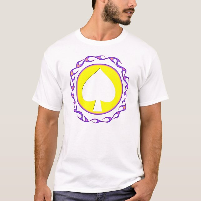 Flammande spadepoker/spelareT-tröja T-shirt (Framsida)