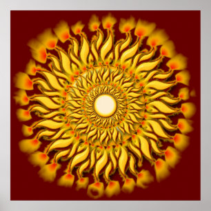 Flammande stam- solaffischtryck poster