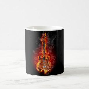 Flammande stengitarr kaffemugg