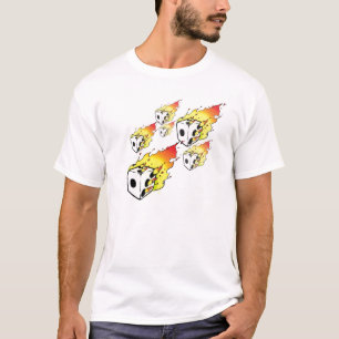 Flammande tärningutslagsplats t shirt