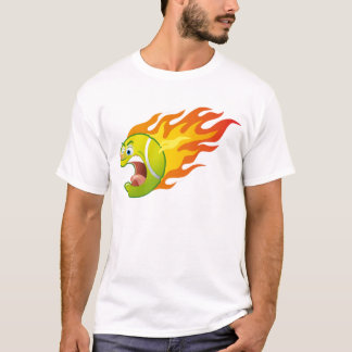 Flammande tennisboll t-shirt