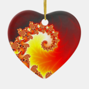 Flammande tentakel - Fractalkonst Julgransprydnad Keramik