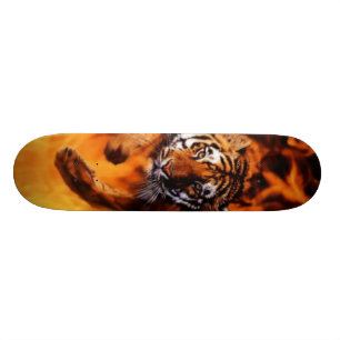 Flammande Tiger Old School Skateboard Bräda 18 Cm