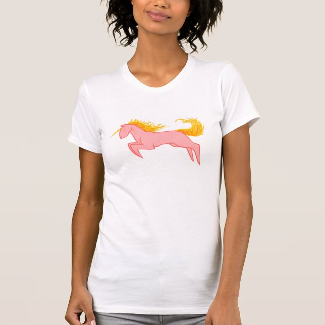 Flammande Unicorn T-shirt (Framsida)