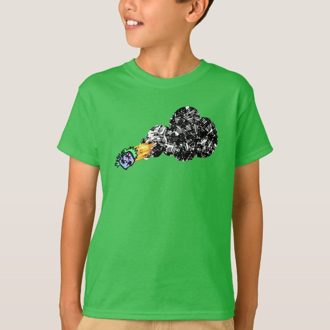 Flammande zombiehuvud t shirt (Framsida)