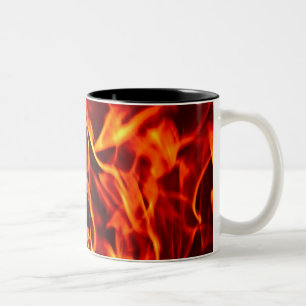 Flammar av avfyrar kaffemuggen Två-Tonad mugg