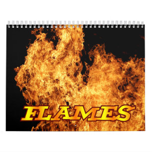 Flammar avfyrar väggkalendern kalender