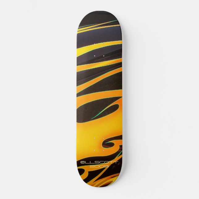 Flammar Skateboarddesign Skateboard Bräda 20 Cm (Framsida)