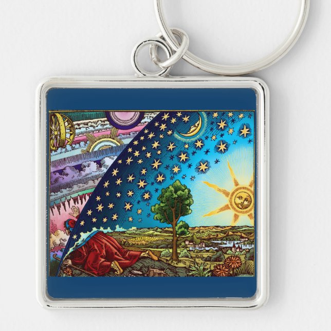 Flammarion Dome Necklace Fyrkantig Silverfärgad Nyckelring (Framsidan)