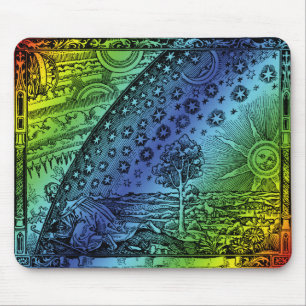 Flammarion Himmel och Jord Gravyr Konstverk Musmatta