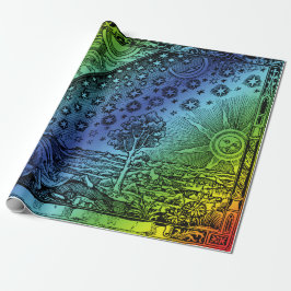 Flammarion Himmel och Jord Gravyr Konstverk Presentpapper