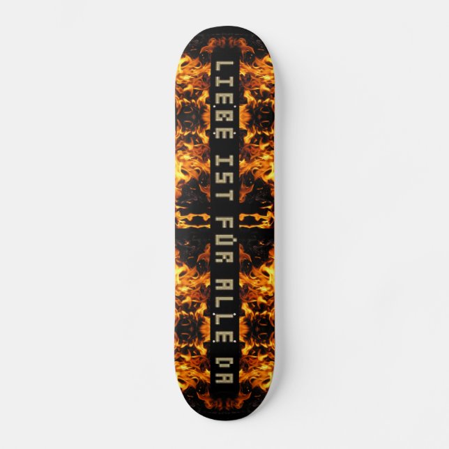 Flammen Explosion Old School Skateboard Bräda 18 Cm (Framsida)