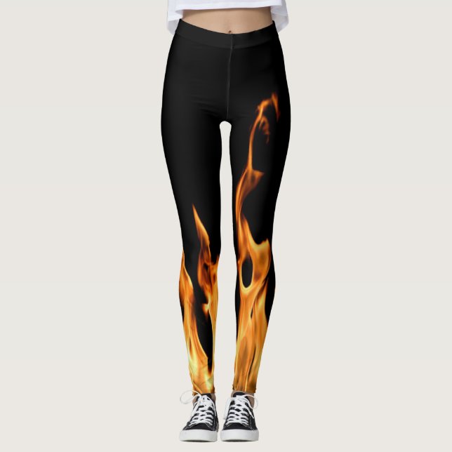 Flammen – Flamme – Flame – Flames – Feuer – Fire Leggings (Framsida)