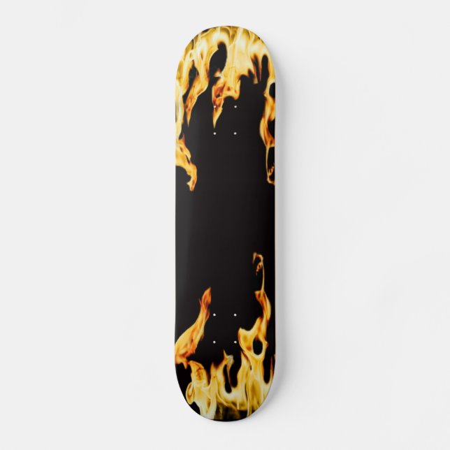 Flammen - Flammet - Flame - Flames - Feuer - Fire  Mini Skateboard Bräda 18,5 Cm (Framsida)
