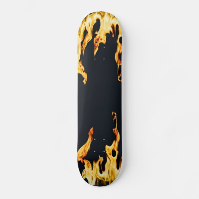 Flammen - Flammet - Flame - Flames - Feuer - Fire  Mini Skateboard Bräda 18,5 Cm (Framsida)