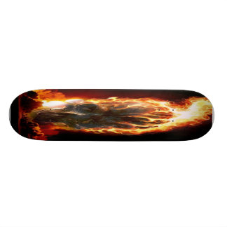 Flammender-Totenkopf-Skateboard Mini Skateboard Bräda 18,7 Cm