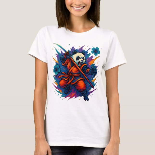 Flammenfaust Panda T Shirt (Framsida)