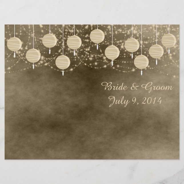 Flammonterat elfenbensmönster, Bröllopsprogram (Framsida)