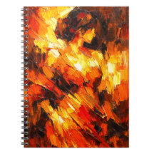 Flammor av Passion Abstract Konst Anteckningsbok 