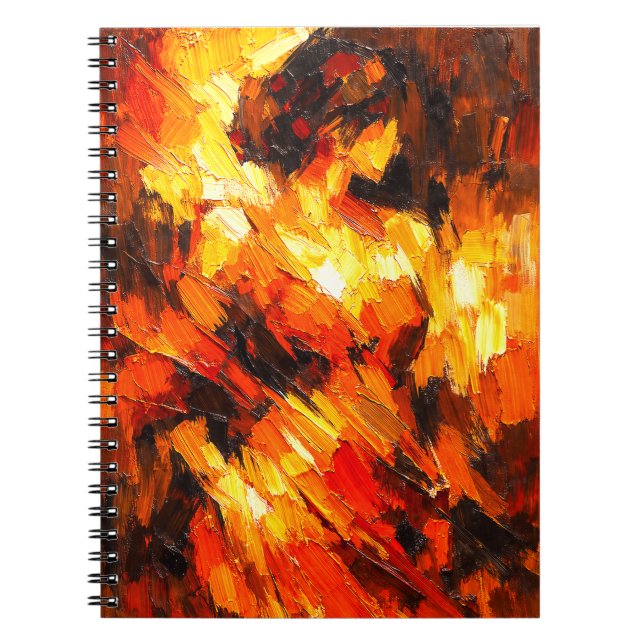 Flammor av Passion Abstract Konst Anteckningsbok  (Framsidan)