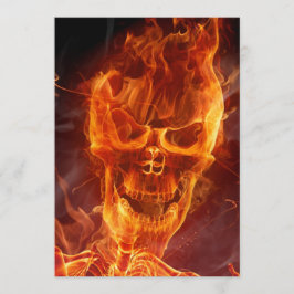 Flamning av Skull Halloween-inbjudan med blodig te Inbjudningar
