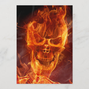 Flamning av Skull Halloween-inbjudan med blodig te Inbjudningar