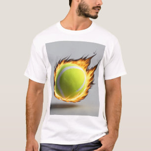 Flamning av tennis Boll med Coola i bakgrunden T Shirt