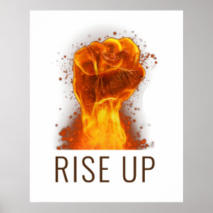Flamning Fist Stiga upp uppåt Poster