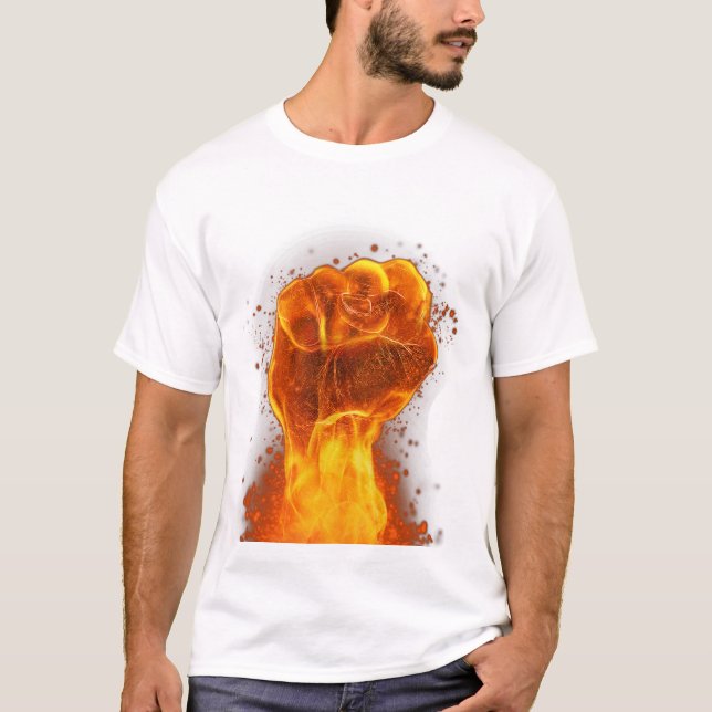 Flamning Fist T Shirt (Framsida)