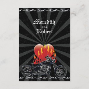 Flamning Kärlek Biker Bröllop OSA Kort