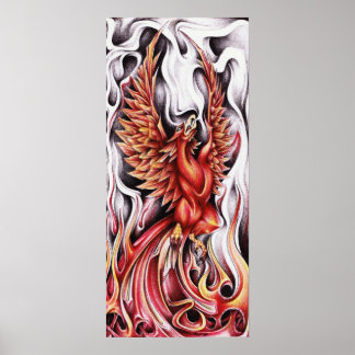 Flamor av Phoenix 12"x27"-Poster Poster