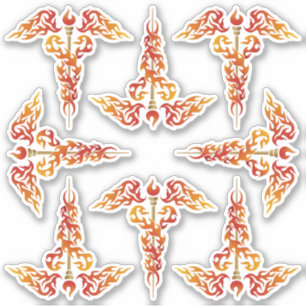 Flamor Caduceus Klistermärken