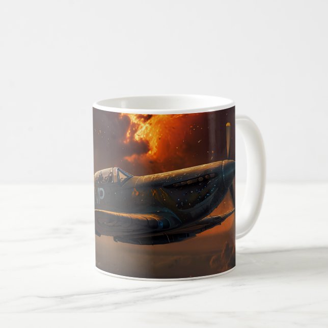 Flamor från Himmel: En Spitfire Ascent Kaffemugg (Framsida höger)
