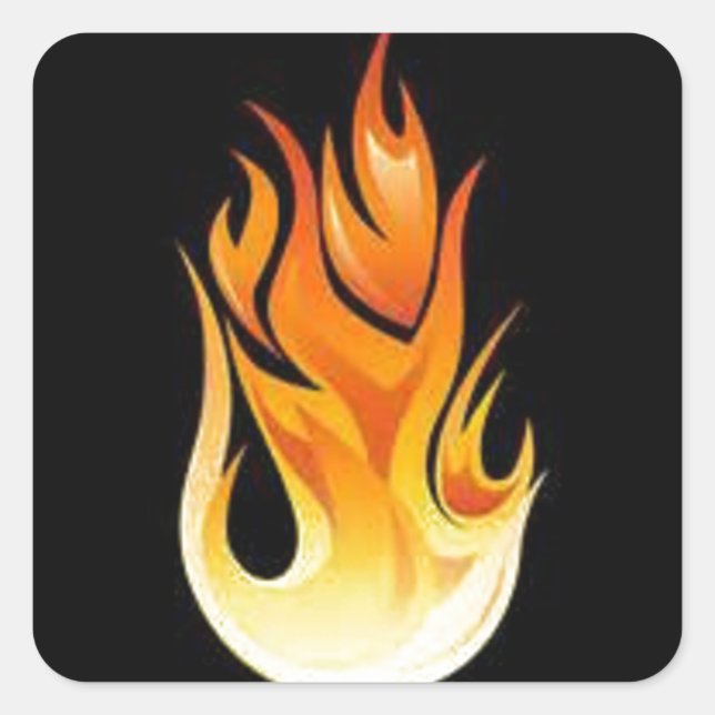 Flamor Fyrkantigt Klistermärke (Framsida)