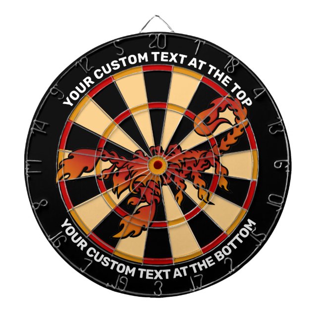 Flamor Skorpion Dartboard med Anpassningsbar Text Darttavla (Framsidan)