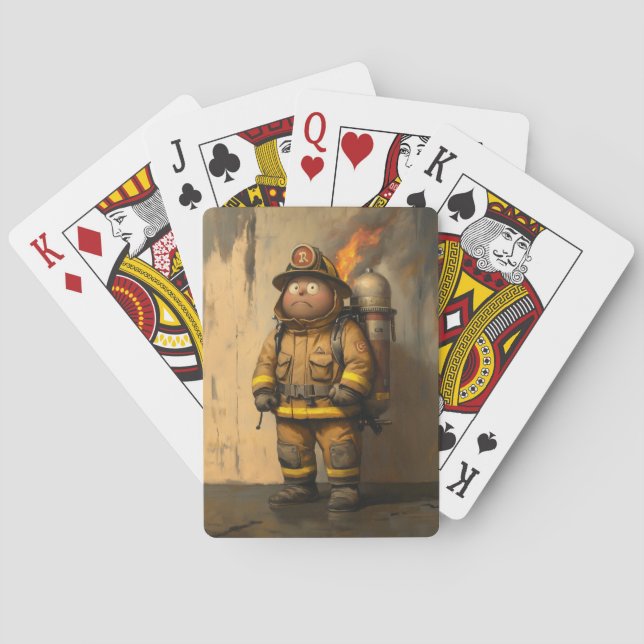 Flamoron: Överväldigad brandman Casinokort (Baksidan)