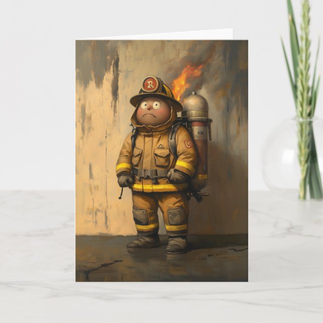 Flamoron: Överväldigad brandman Inbjudan (Framsida)