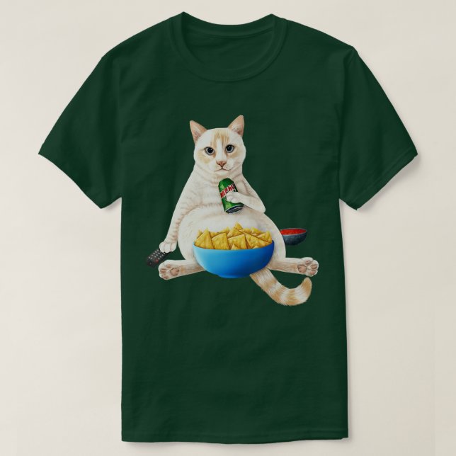 Flampunkt Siamesisk vit katt med läsk och sna T Shirt (Design framsida)