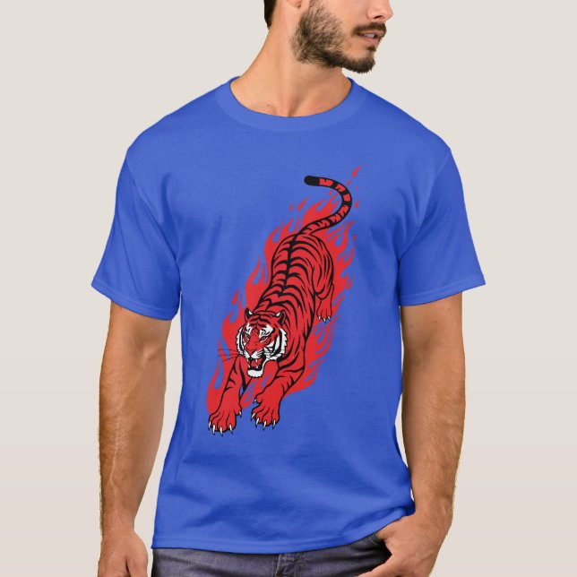 Flamröd tiger - Brand Beast Tee (Framsida)