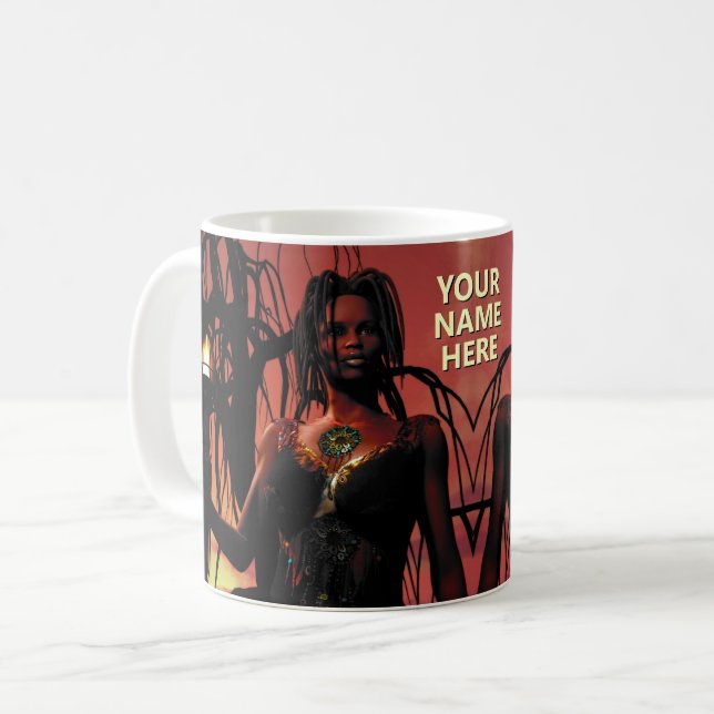 Flamslampa för kvinnor. Personlig Kaffemugg (Framsida vänster)