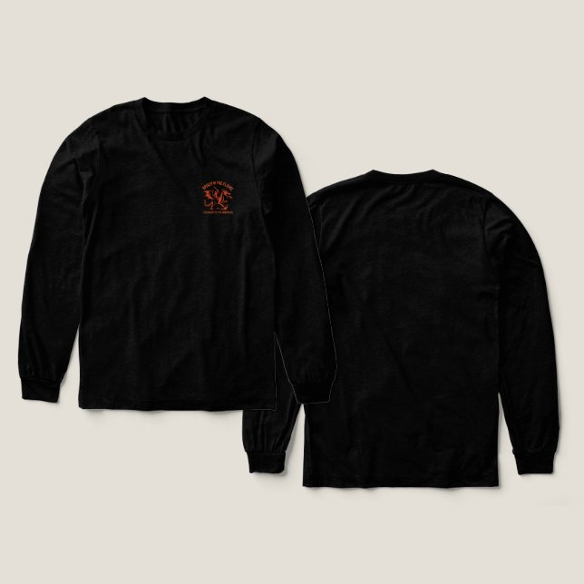 Flamsprit - Bold Fire Typography Streetwear T Shirt (Design framsida och baksida)