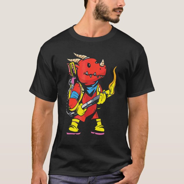 Flamspruta  Eldspruta Het Bränn 3 T Shirt (Framsida)