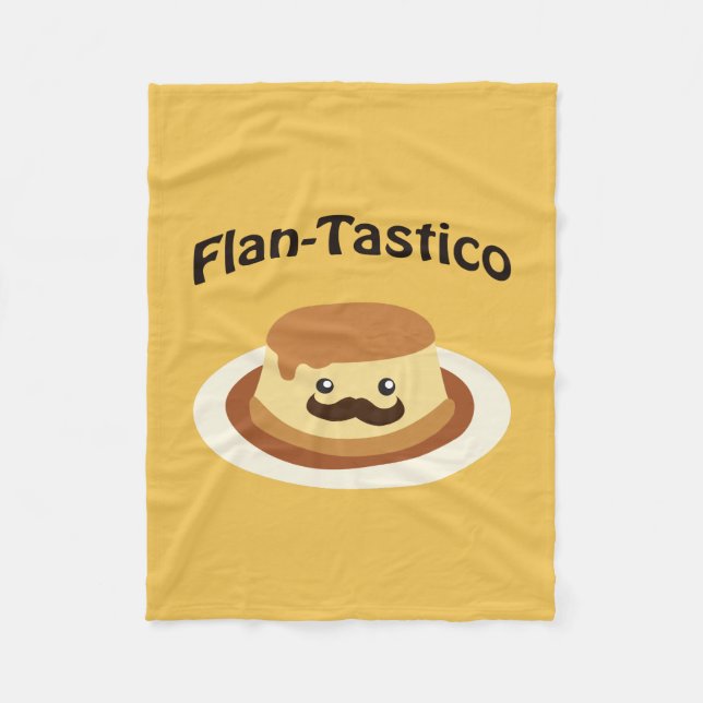 Flan-Tastico! Cute Flan Fleecefilt (Framsidan)