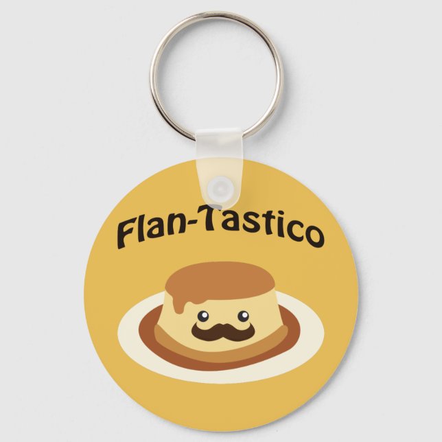 Flan-Tastico! Cute Flan Nyckelring (Framsida)