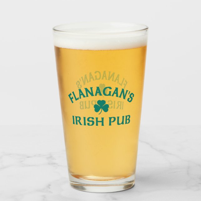 Flanagans irländska pub glaskopp (Framsida fylld)