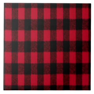 Flanalo Buffalo Play Red lumberjack struktur Kakelplatta